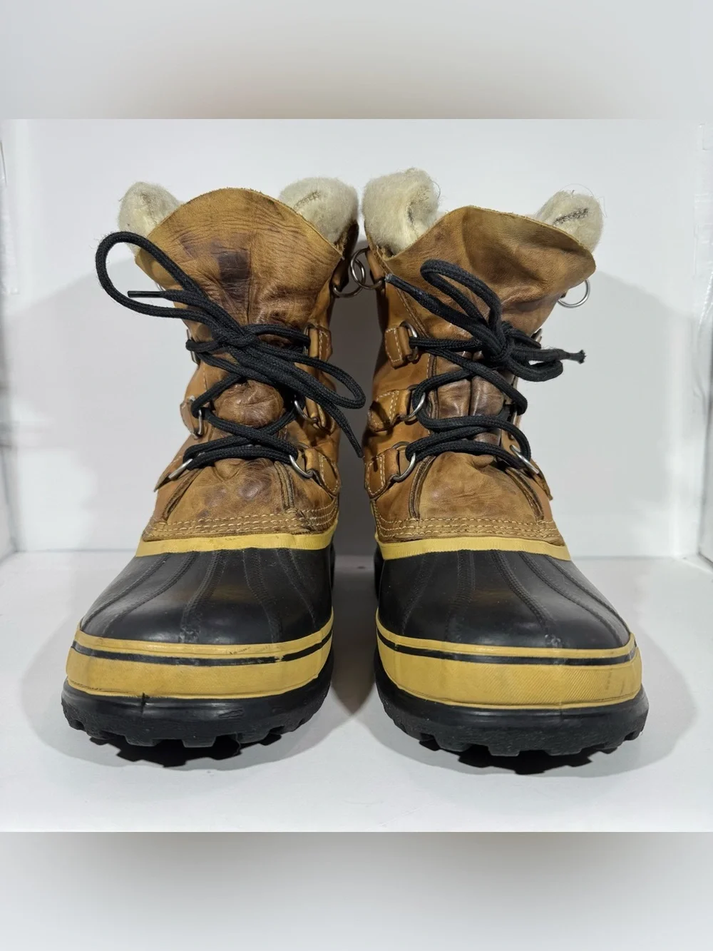 Vintage Sorel Kaufman Caribou Men's 8 Winter Boots Wool Lined Made in Canada